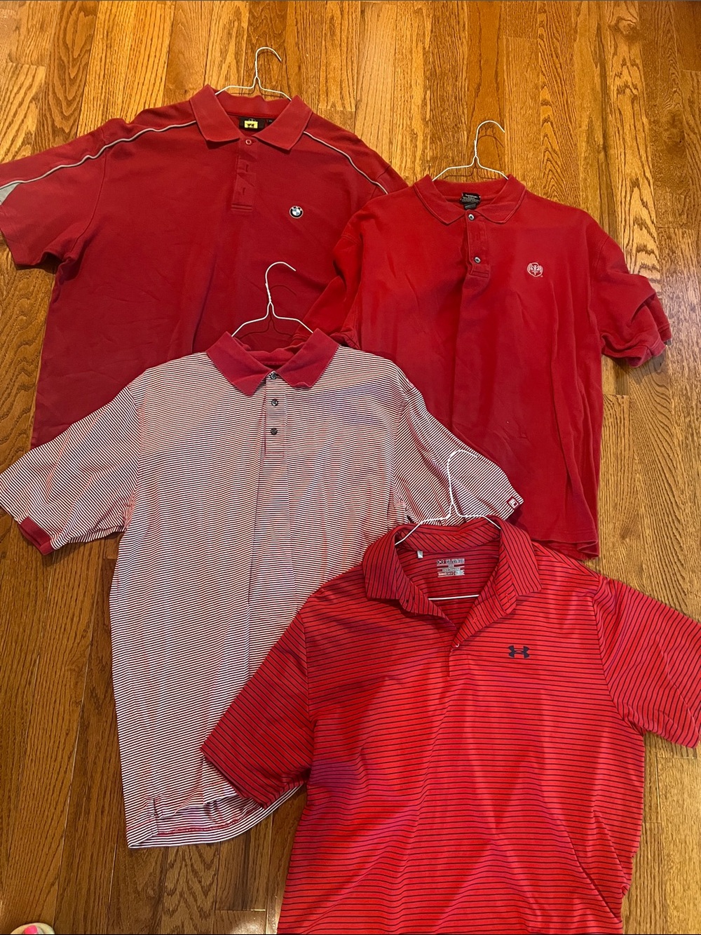 BMW Men's Red Polo Shirt